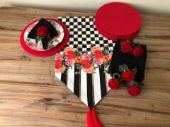 SOFRA SUNUM SETİ KIRMIZI GÜL DESENLİ