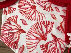 SOFRA SUNUM SETİ KIRMIZI MERCAN DESEN