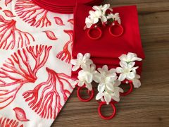 SOFRA SUNUM SETİ KIRMIZI MERCAN DESEN