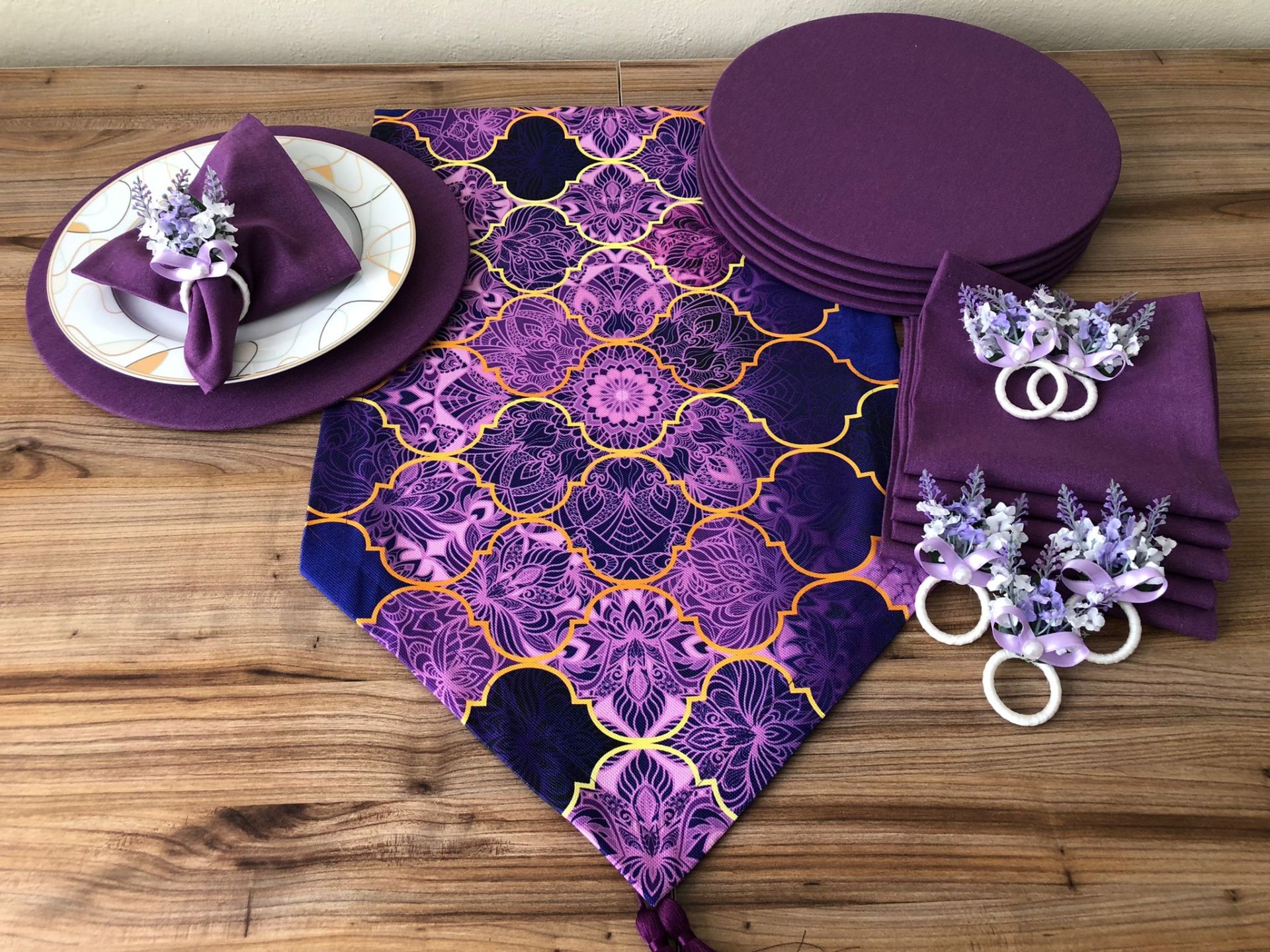 SOFRA SUNUM SETİ MOR MOROCCAN DESEN