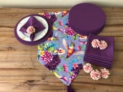 SOFRA SUNUM SETİ ÇİÇEKLER ARASINDA KUŞ DESENLİ