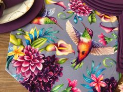 SOFRA SUNUM SETİ ÇİÇEKLER ARASINDA KUŞ DESENLİ