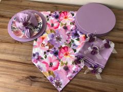 SOFRA SUNUM SETİ SULUBOYA ÇİÇEK DESENLİ