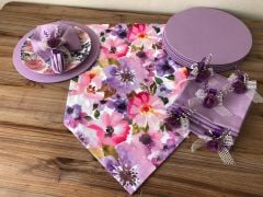 SOFRA SUNUM SETİ SULUBOYA ÇİÇEK DESENLİ