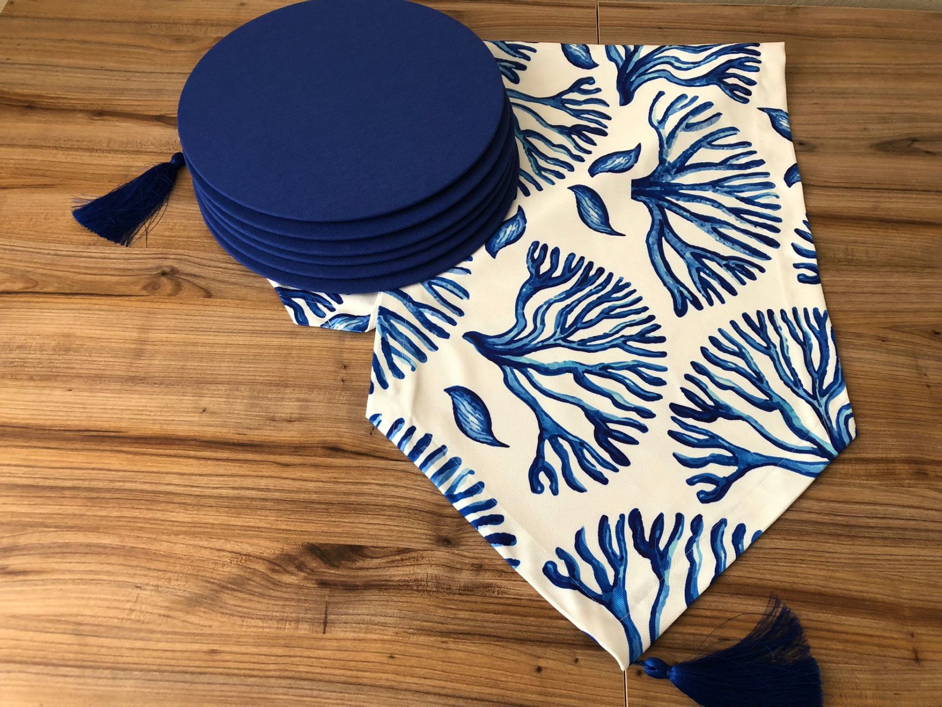 MAVİ MERCAN DESENLİ RUNNER & SUPLA