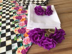 SOFRA SUNUM SETİ MOR GÜL DETAYLI