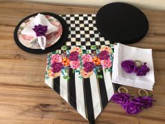 SOFRA SUNUM SETİ MOR GÜL DETAYLI