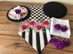 SOFRA SUNUM SETİ MOR GÜL DETAYLI