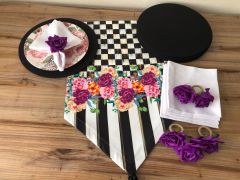 SOFRA SUNUM SETİ MOR GÜL DETAYLI