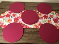 FUŞYA SOFT ÇİÇEK DESENLİ RUNNER & SUPLA