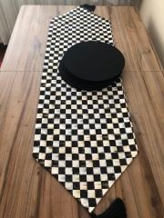YAĞLI BOYA DAMA DESENLİ RUNNER & SUPLA