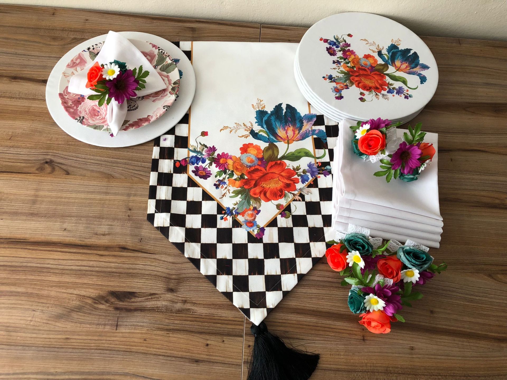 SOFRA SUNUM SETİ ÇİÇEK DESENLİ TAKIM