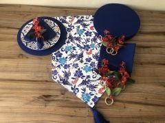 SOFRA SUNUM SETİ BLUE BLANC ÇİÇEK DESENLİ TAKIM