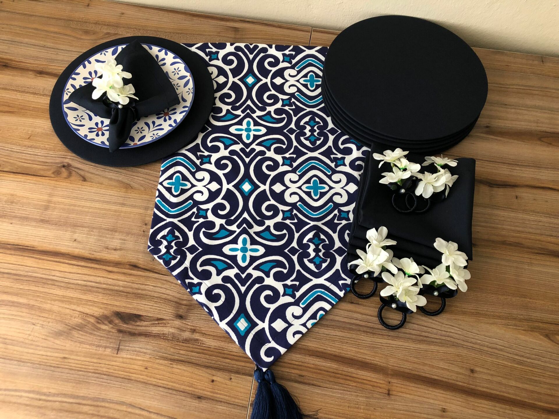 SOFRA SUNUM SETİ MARİN DAMASK DESEN