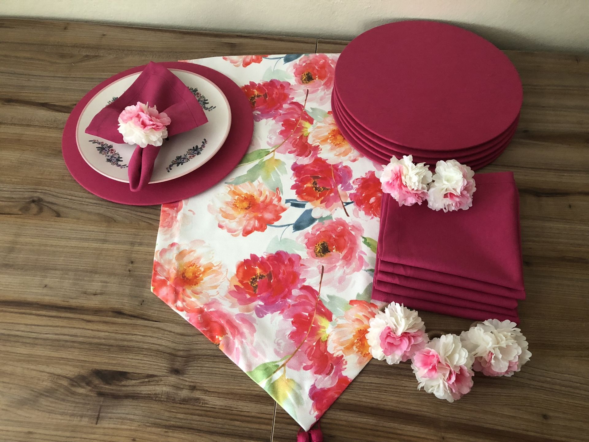 SOFRA SUNUM SETİ SOFT  ÇİÇEK DESENLİ TAKIM