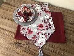 SOFRA SUNUM SETİ GRİ ZEMİN ÇİÇEK DESENLİ