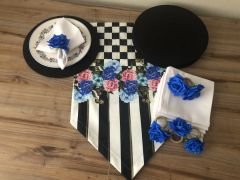 SOFRA SUNUM SETİ MAVİ GÜL DESENLİ