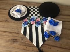 SOFRA SUNUM SETİ MAVİ GÜL DESENLİ