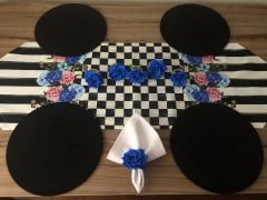 SOFRA SUNUM SETİ MAVİ GÜL DESENLİ