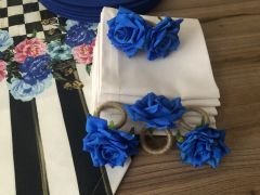 SOFRA SUNUM SETİ MAVİ GÜL DESENLİ