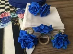 SOFRA SUNUM SETİ MAVİ GÜL DESENLİ