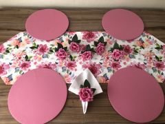 SOFRA SUNUM SETİ BEYAZ ZEMİN SULUBOYA ÇİÇEK DESENLİ