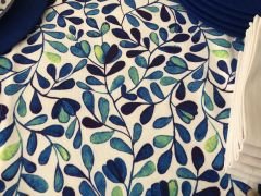 SOFRA SUNUM SETİ MAVİ YAPRAKLAR DESENLİ