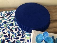 SOFRA SUNUM SETİ MAVİ YAPRAKLAR DESENLİ