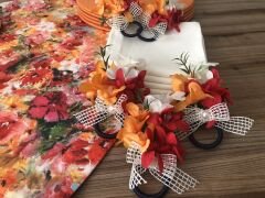 SOFRA SUNUM SETİ YAĞLI BOYA ÇİÇEK DESENLİ