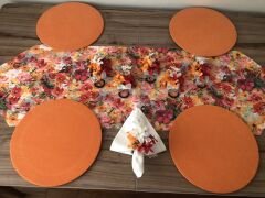 SOFRA SUNUM SETİ YAĞLI BOYA ÇİÇEK DESENLİ