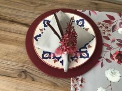 SOFRA SUNUM SETİ GRİ ZEMİN ÜZERİNE ÇİÇEK DESENLİ