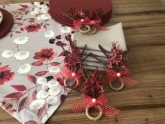 SOFRA SUNUM SETİ GRİ ZEMİN ÜZERİNE ÇİÇEK DESENLİ