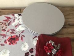 SOFRA SUNUM SETİ GRİ ZEMİN ÜZERİNE ÇİÇEK DESENLİ TAKIM