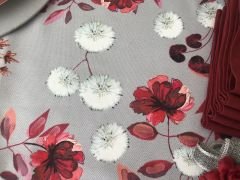 SOFRA SUNUM SETİ GRİ ZEMİN ÜZERİNE ÇİÇEK DESENLİ TAKIM