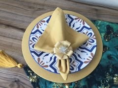 SOFRA SUNUM SETİ YEŞİL GOLD MALAKİT DESENLİ