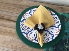 SOFRA SUNUM SETİ YEŞİL GOLD MALAKİT DESENLİ