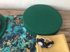 SOFRA SUNUM SETİ YEŞİL GOLD MALAKİT DESENLİ