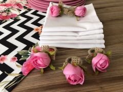 ZİGZAG ZEMİN ÜZERİNE GÜL DESENLİ SOFRA SUNUM SETİ