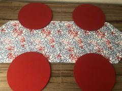 YAPRAKLAR ARASINDA KOKİNA ÇİÇEK DESENLİ RUNNER & SUPLA