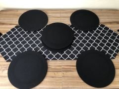 SİYAH MOROCCAN DESENLİ RUNNER & SUPLA