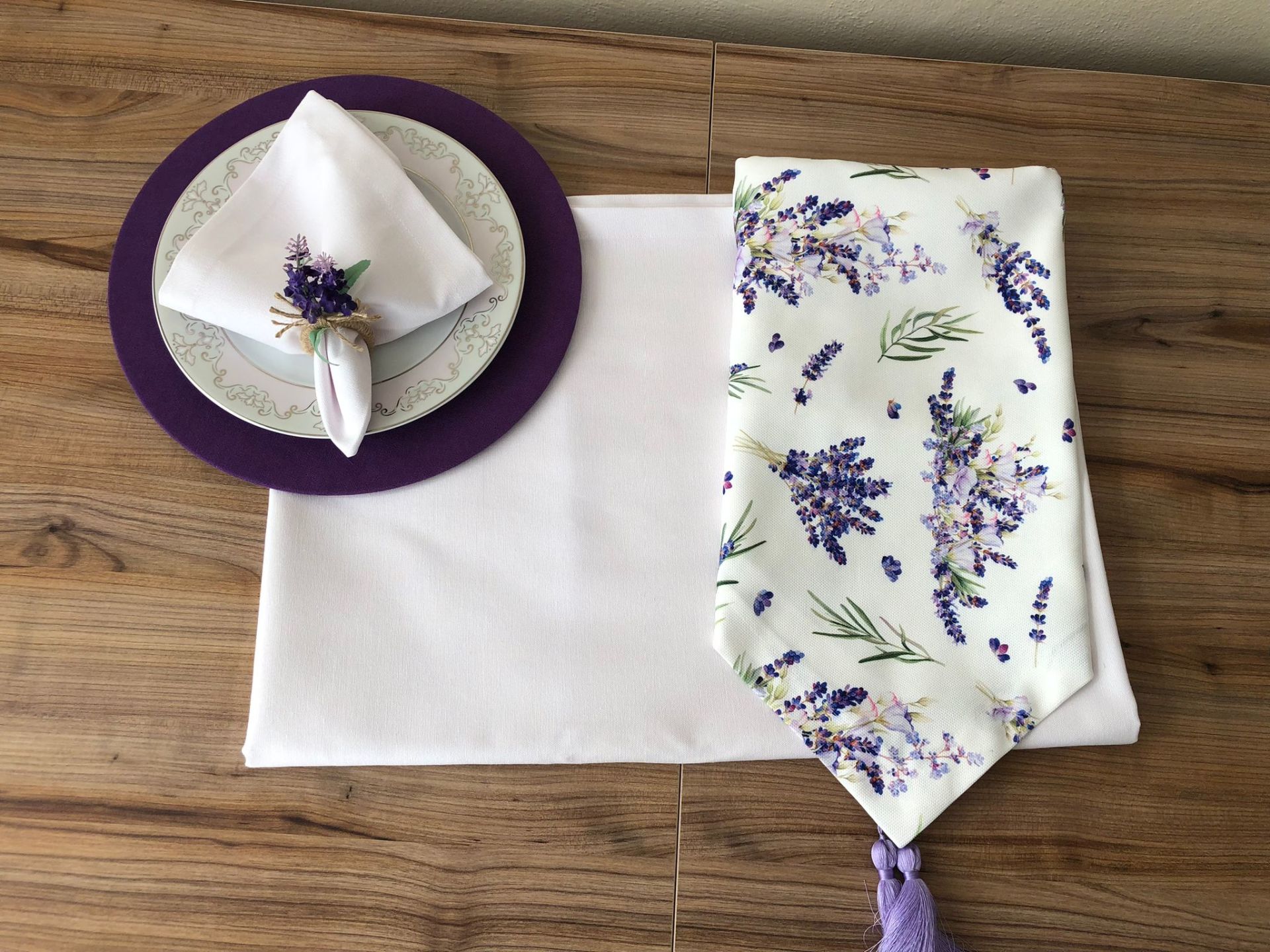 SOFRA SUNUM SETİ LAVANTA DESENLİ