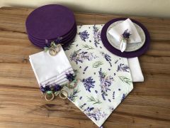 SOFRA SUNUM SETİ LAVANTA DESENLİ