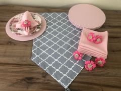 SOFRA SUNUM SETİ GRİ MOROCCAN DESENLİ