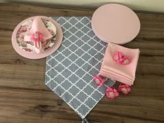 SOFRA SUNUM SETİ GRİ MOROCCAN DESENLİ