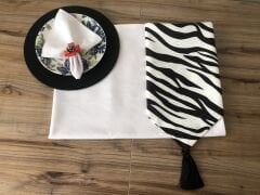 SOFRA SUNUM TAM SET ZEBRA DESENLİ