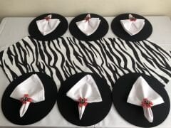 SOFRA SUNUM TAM SET ZEBRA DESENLİ