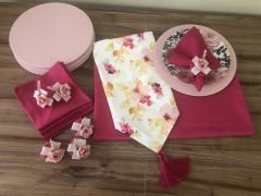 SOFRA SUNUM TAM SET SULUBOYA ÇİÇEK DESENLİ