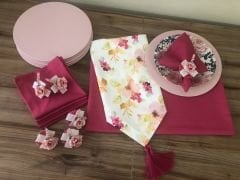 SOFRA SUNUM TAM SET SULUBOYA ÇİÇEK DESENLİ