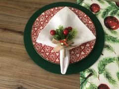 YILBAŞI SOFRA SUNUM SETİ ÇAM YAPRAKLARI DESENLİ