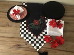 YILBAŞI SOFRA SUNUM SETİ YILBAŞI ÇİÇEĞİ DESENLİ